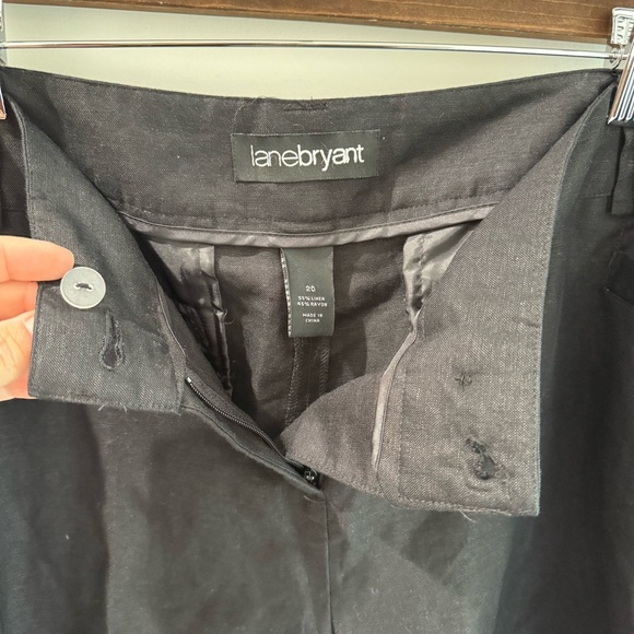 Lane Bryant Black Wide Leg Linen Blend Capri Pants Size 20 - Picture 5 of 5